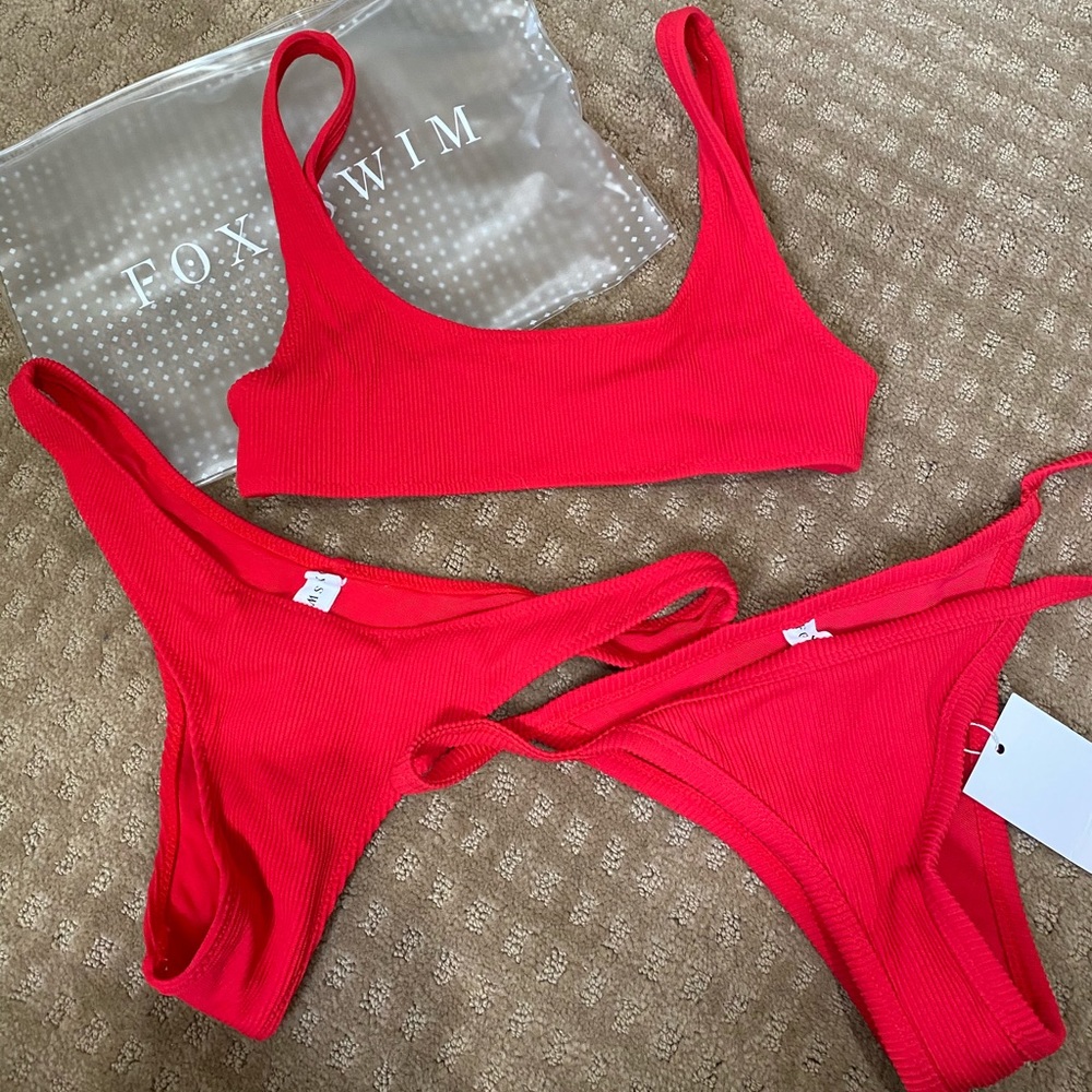 White Fox Boutique Ted Bikini with 2 style Bottoms